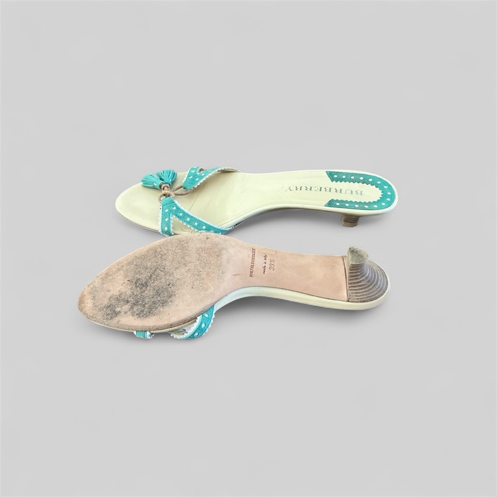 Burberry Teal and Cream Women's Sandals - Picture 2 of 2